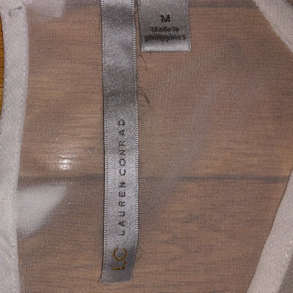 LC Lauren Conrad Women's Striped Bow Tee 3/4 Sleeves Yellow & White Shirt - Picture 10 of 16